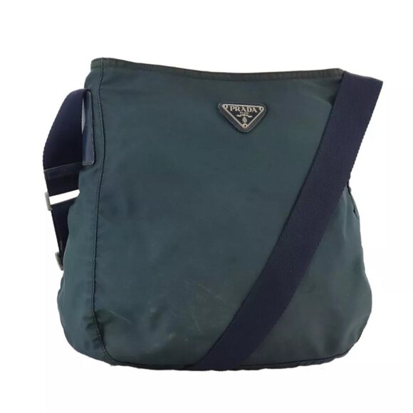 PRADA Shoulder Bag Nylon Navy Auth ac3437 - Picture 1 of 16